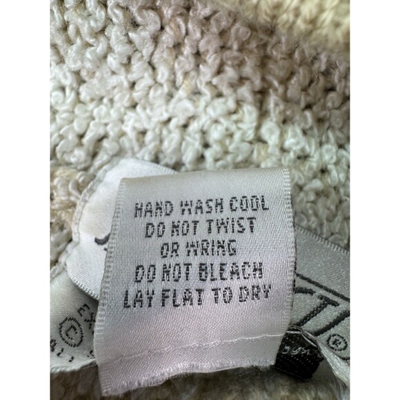 Vintage 80s Sideffects of CA Open Cardigan Sweater Size L Cream Textured Bouclé - Picture 7 of 8